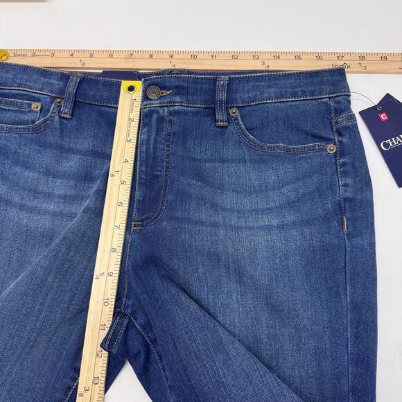 NWT Chaps Womens' Daniella Slim Leg Slimming Fit Denim Jeans Blue sz 12 Casual - Picture 3 of 9